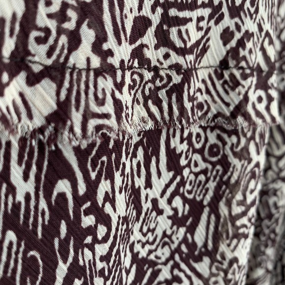 Boho Brown Abstract Maxi Dress Lined Sleeveless Crinkle Fit & Flare Plus Size 16 - Picture 9 of 14